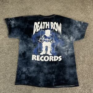 Death Row Records Shirt Mens Large Black Blue Tie Dye Hip Hop Rap Graphic Tee